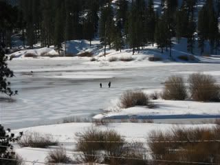 Ice skating on Grout Bay