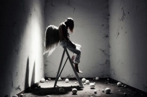 angelonaladderjpg Sad Angel on Ladder