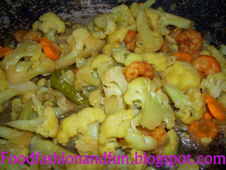 cauliflower,shrimp