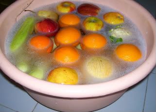 veggie wash,fruits soaked