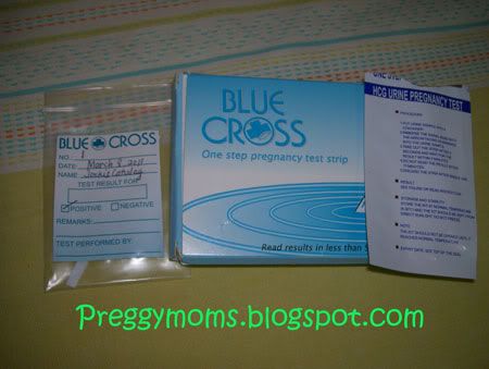 blue cross,pregnancy test