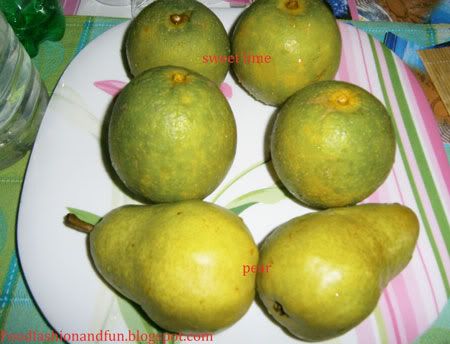 sweet lime,pears
