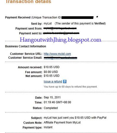 payment proof,mylot