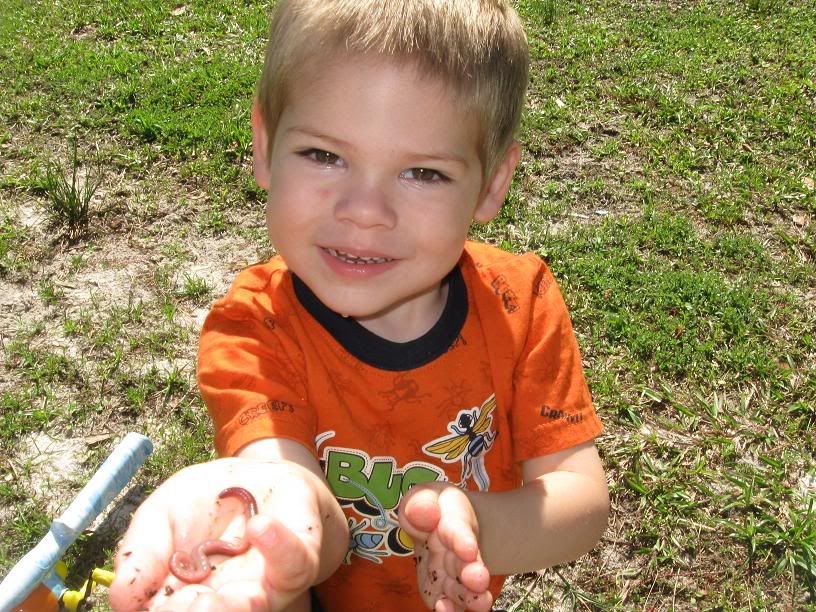 Mostly he loved the worms