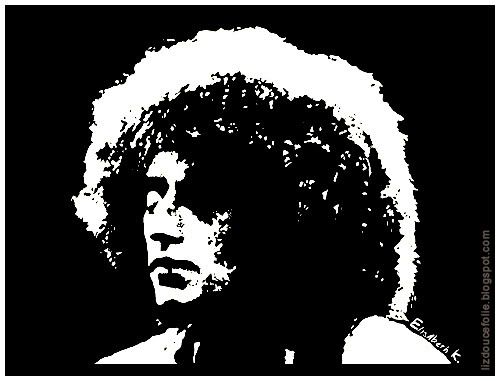 scratchboard Angelo Branduardi portrait carte a gratter