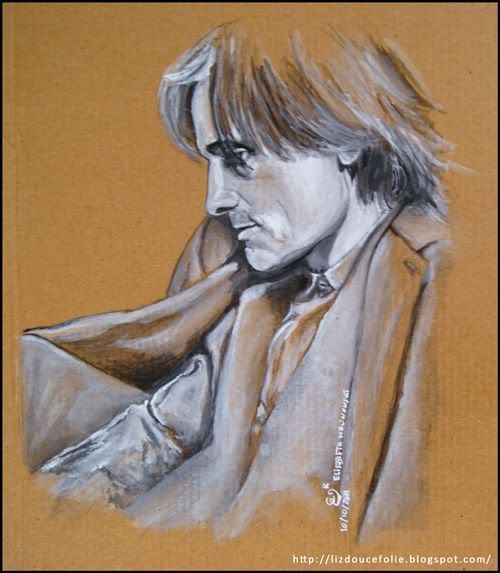 dessin portrait Viggo Mortensen photo Pierpaolo Ferrari L Uomo Vogue 2011 drawing aquarelle watercolor