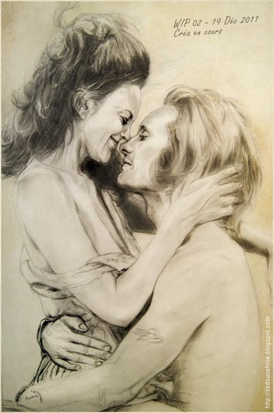 Viggo Mortensen Diane Lane dessin drawing wip en cours A walk on the moon