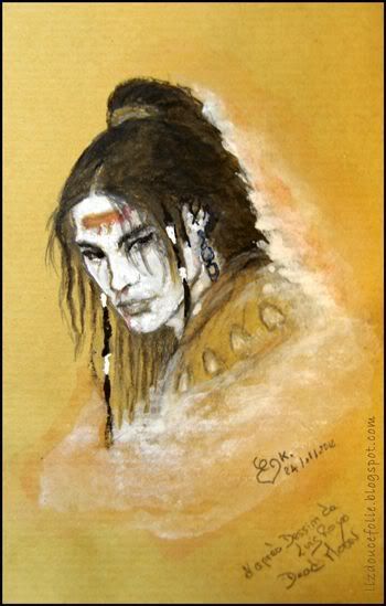 d apres dead moon Epilogue Luis Royo Mars portrait rapide quick drawing fast painting