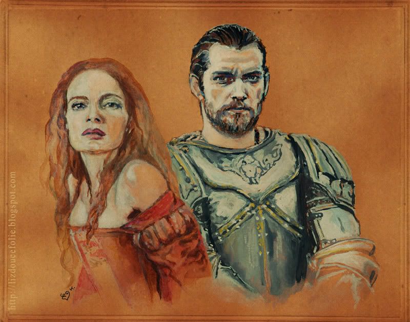 Gabrielle Anwar Henry Cavill Charles Brandon Margaret Tudor The Tudors painting portrait peinture dessin liz douce folie