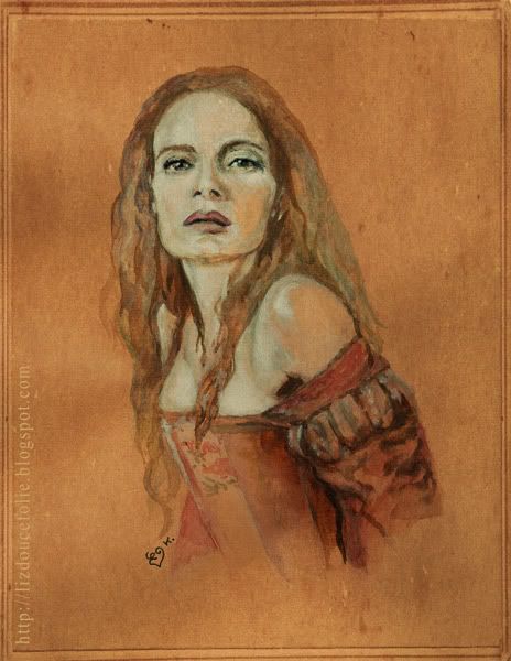Gabrielle Anwar Margaret Tudor Henry Cavill Charles Brandon duc de Suffolk Duke of Suffolk acrylique acrylic aquarelle watercolor colored paper