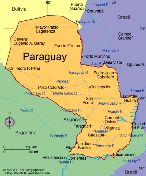 mapa paraguai