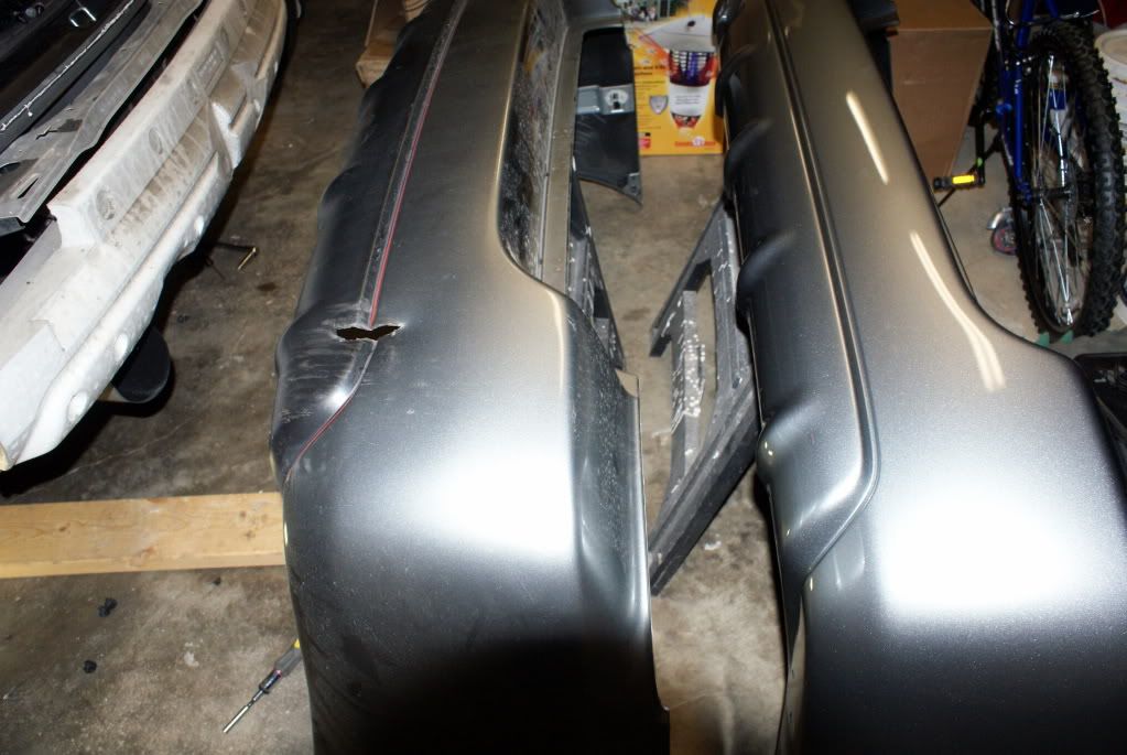 New rear bumper cover installed, and the black part is color matched