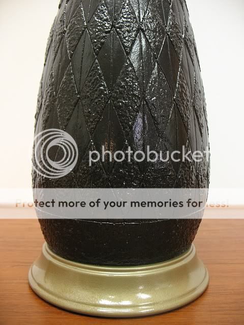 Vintage Abstract Stylized Black Pineapple Lamp Mid Century Modern 