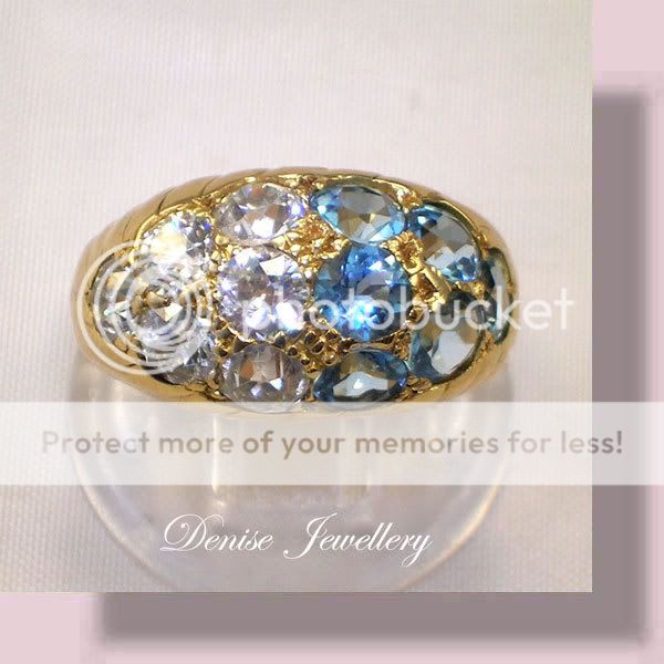 Stunning 1930s Diamond & Aquamarine Ring in 18ct