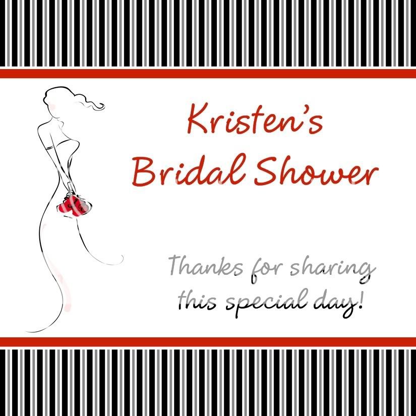 Bridal Shower BLUSHING BRIDE Favor/Gift Tags RED  