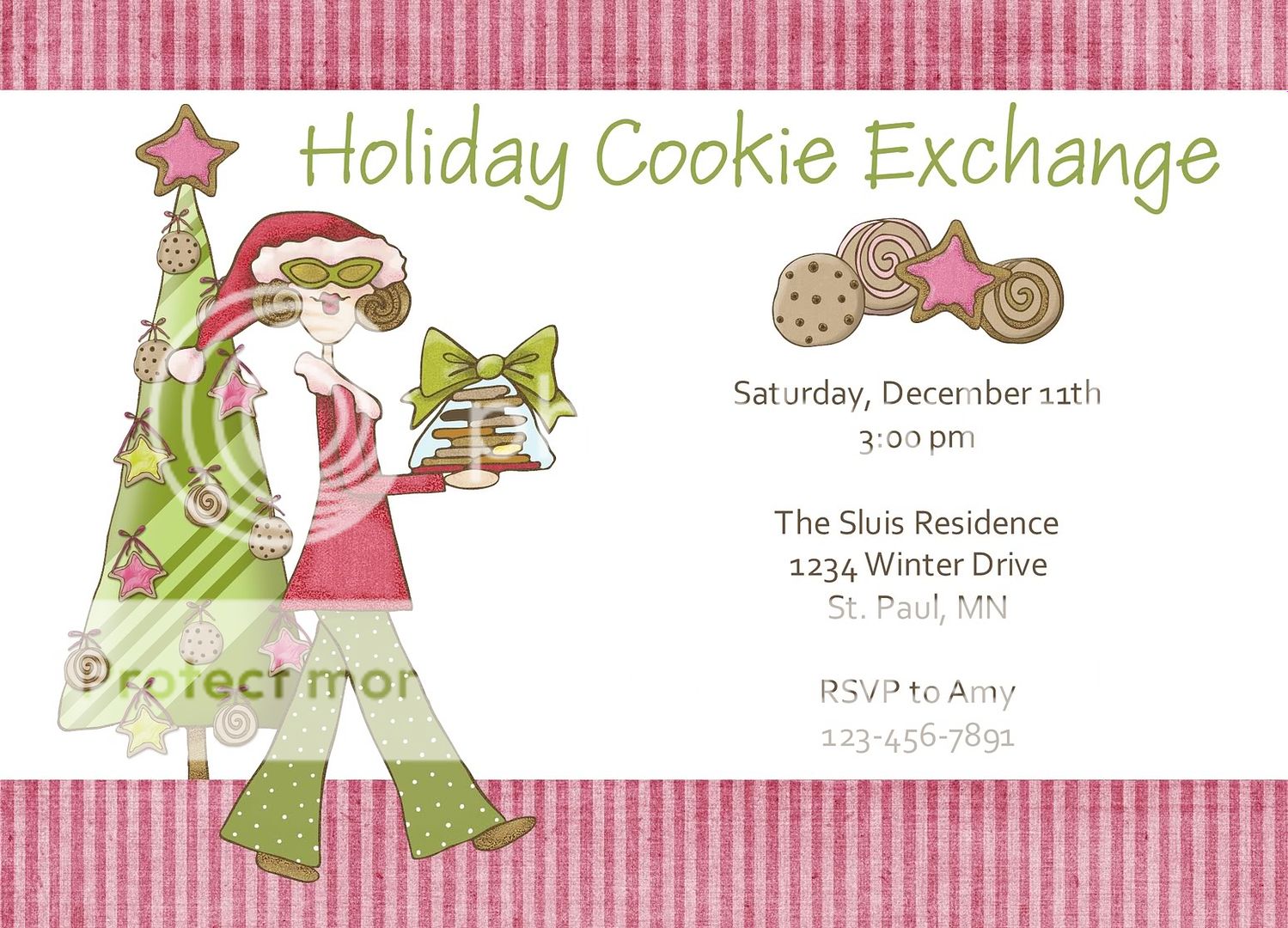 Cookie Exchange Christmas Holiday Invitations  