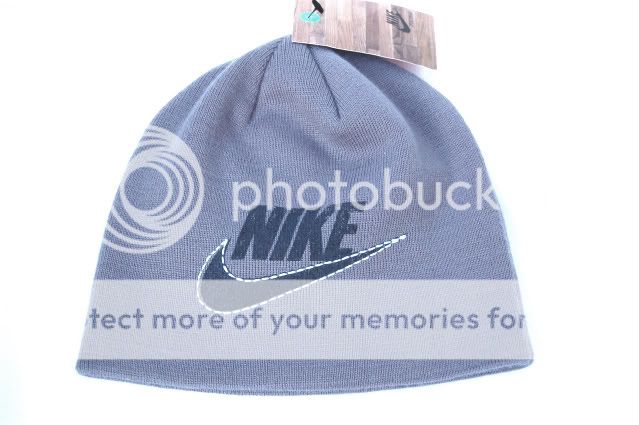 NIKE ADULT UNISEX GREY DOUBLE KNIT BEANIE HAT CAP BNWT  